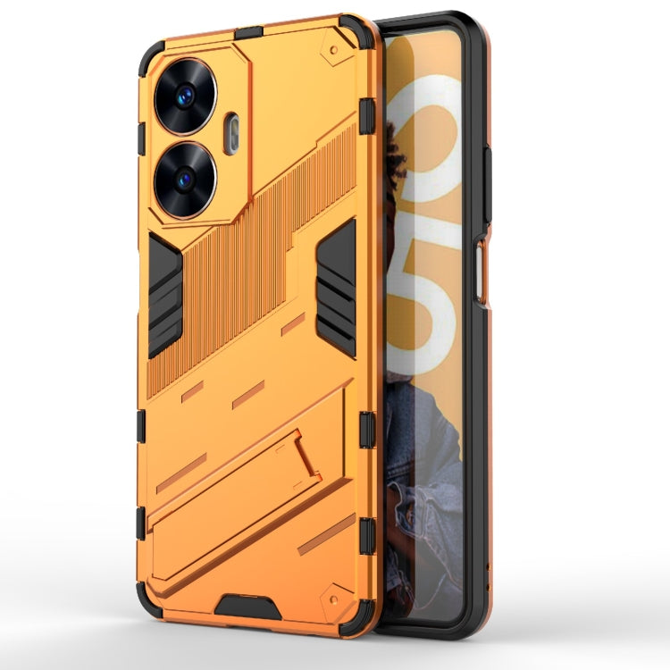 Punk Armor 2 in 1 PC + TPU Shockproof Phone Case with Invisible Holder, For Realme C55