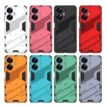 Punk Armor 2 in 1 PC + TPU Shockproof Phone Case with Invisible Holder, For Realme C55