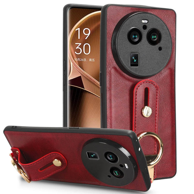 Wristband Leather Back Phone Case, For OPPO Find N2, For OPPO Find N3 / OnePlus Open, For OPPO Find N, For OPPO Find X6 5G, For OPPO Find X6 Pro 5G, For Realme C55