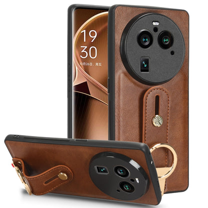 Wristband Leather Back Phone Case, For OPPO Find N2, For OPPO Find N3 / OnePlus Open, For OPPO Find N, For OPPO Find X6 5G, For OPPO Find X6 Pro 5G, For Realme C55