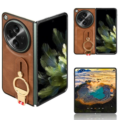 Wristband Leather Back Phone Case, For OPPO Find N2, For OPPO Find N3 / OnePlus Open, For OPPO Find N, For OPPO Find X6 5G, For OPPO Find X6 Pro 5G, For Realme C55