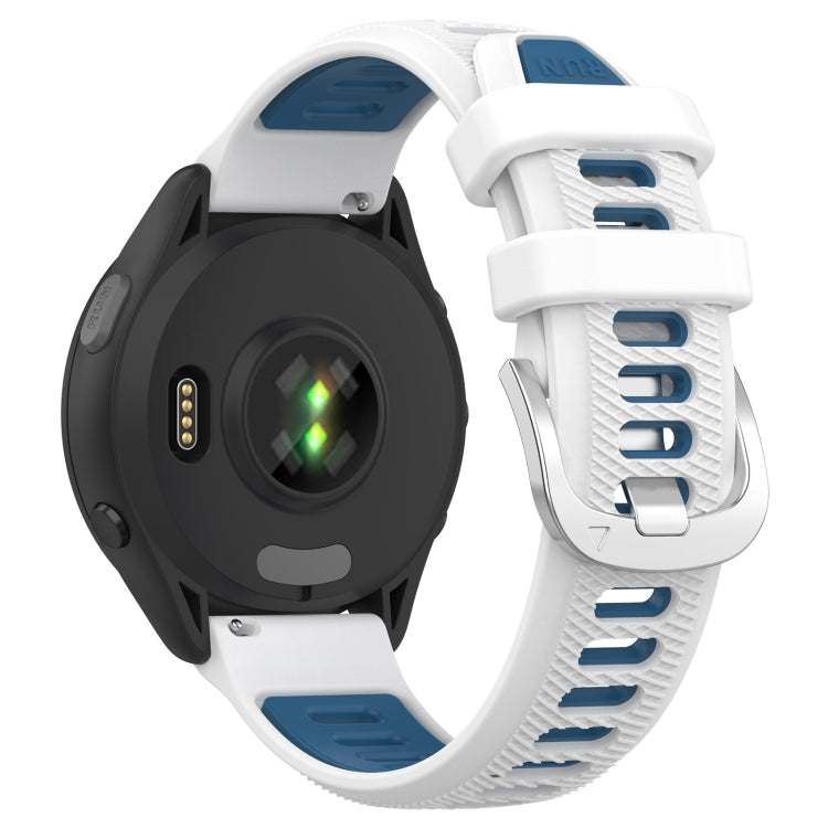 18mm Sports Two-Color Steel Buckle Silicone Watch Band, For Garmin Forerunner 265S