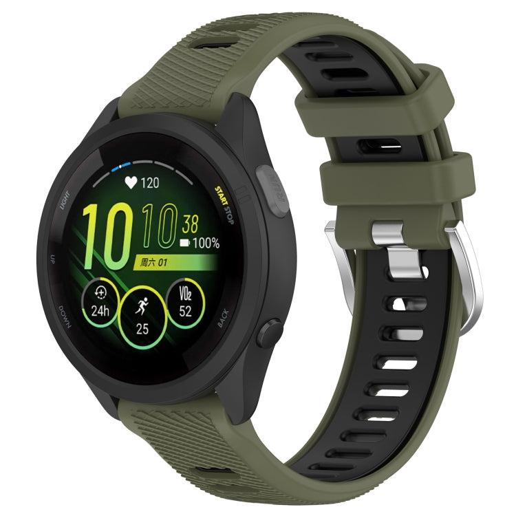 18mm Sports Two-Color Steel Buckle Silicone Watch Band, For Garmin Forerunner 265S