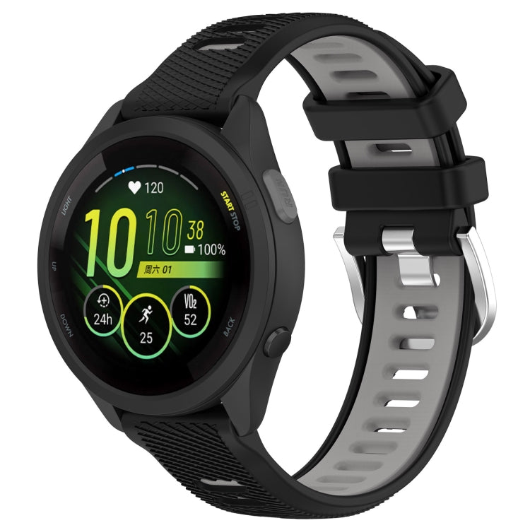 18mm Sports Two-Color Steel Buckle Silicone Watch Band, For Garmin Forerunner 265S