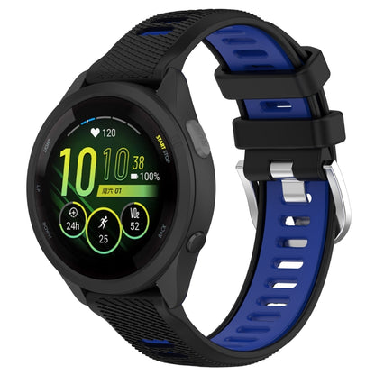 18mm Sports Two-Color Steel Buckle Silicone Watch Band, For Garmin Forerunner 265S