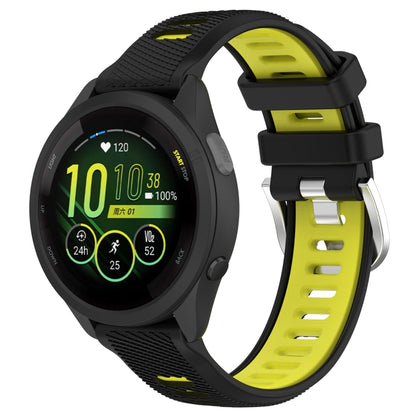 18mm Sports Two-Color Steel Buckle Silicone Watch Band, For Garmin Forerunner 265S