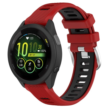 18mm Sports Two-Color Steel Buckle Silicone Watch Band, For Garmin Forerunner 265S