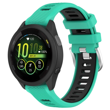 18mm Sports Two-Color Steel Buckle Silicone Watch Band, For Garmin Forerunner 265S