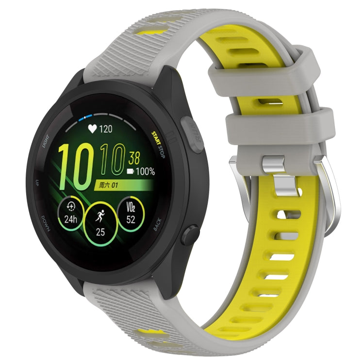 18mm Sports Two-Color Steel Buckle Silicone Watch Band, For Garmin Forerunner 265S