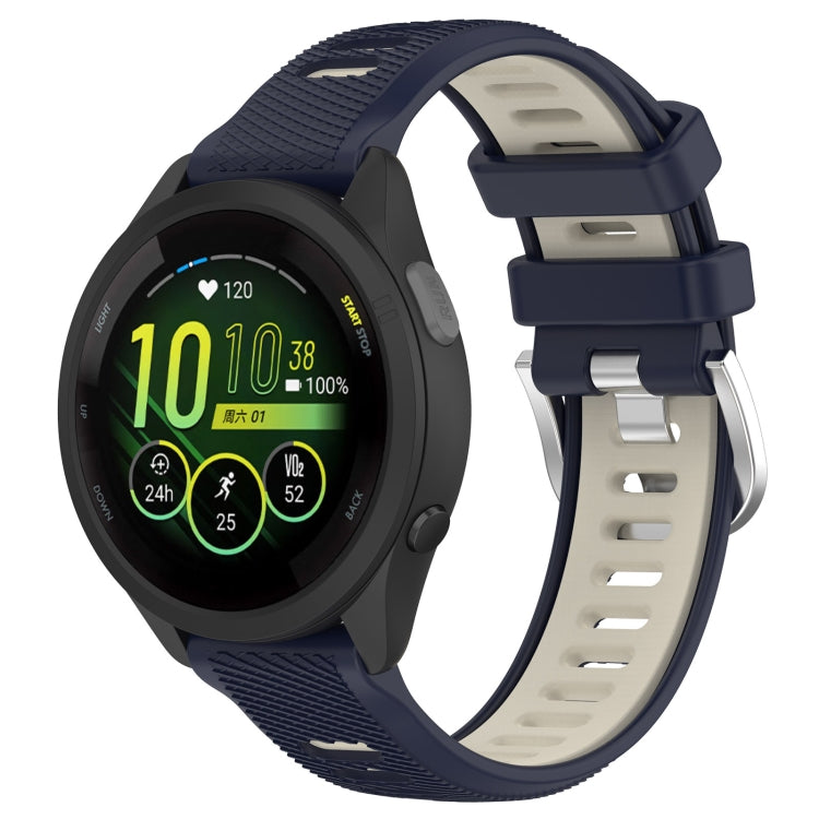18mm Sports Two-Color Steel Buckle Silicone Watch Band, For Garmin Forerunner 265S