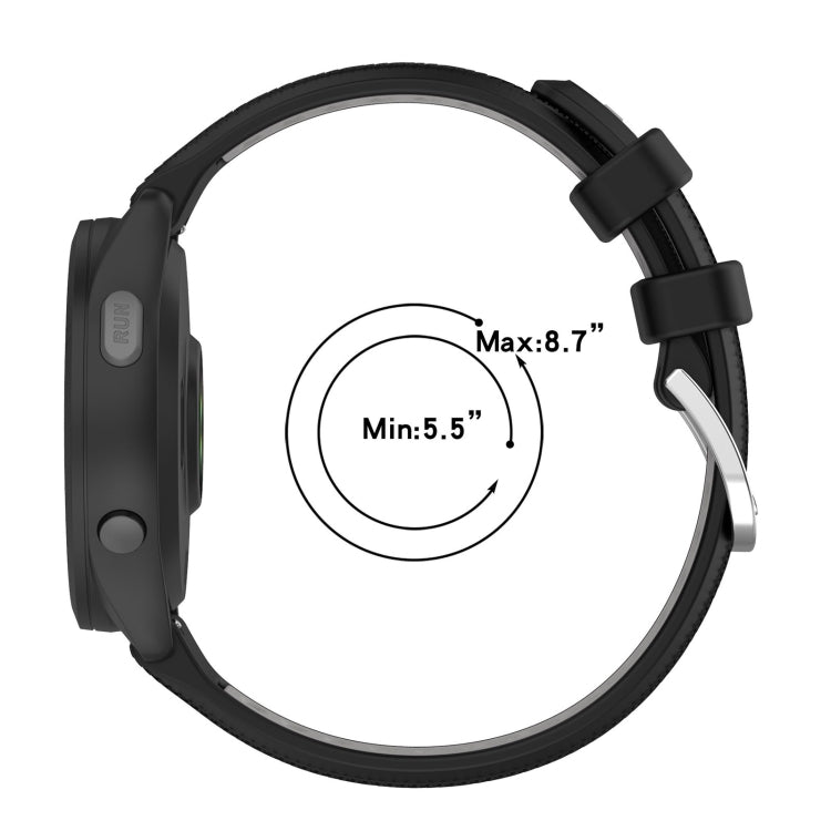 18mm Sports Two-Color Steel Buckle Silicone Watch Band, For Garmin Forerunner 265S