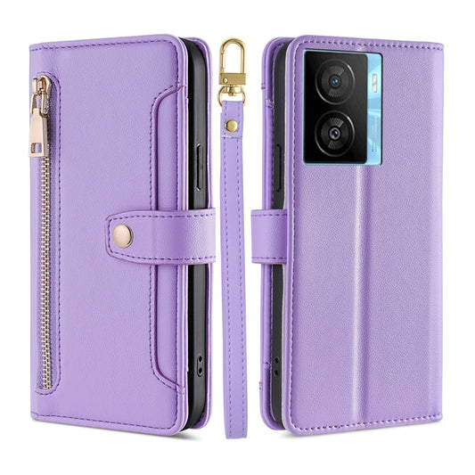 Sheep Texture Cross-body Zipper Wallet Leather Phone Case, For vivo iQOO Z7x, For OPPO A55S 5G, For Realme GT Neo5 SE, For Xiaomi Redmi Note 12 Turbo, For Kyocera Digno SX3-KYG02, For Nokia C12, For Nokia C22, For Nokia C32, For Samsung Galaxy A04e 4G