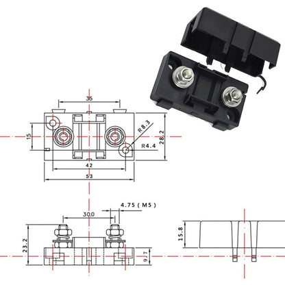 4 in 1 ANS-H Car Fuse Holder Fuse Box, 30A, 40A, 50A, 80A, 100A, 120A, 150A