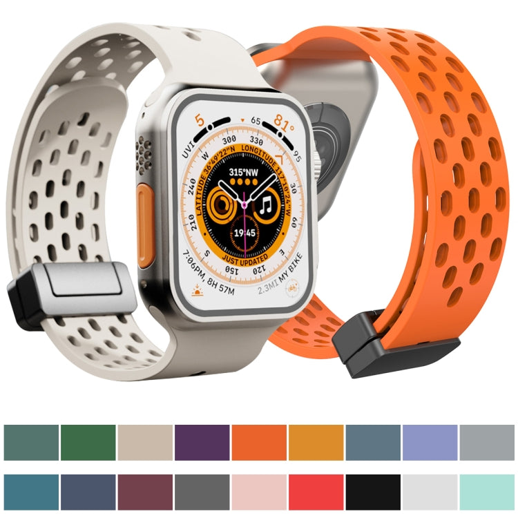 Magnetic Clasp Silicone Watch Band, For Apple Watch Series 8&7 41mm, For Apple Watch Series 8&7 45mm