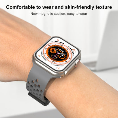 Magnetic Clasp Silicone Watch Band, For Apple Watch Series 8&7 41mm, For Apple Watch Series 8&7 45mm