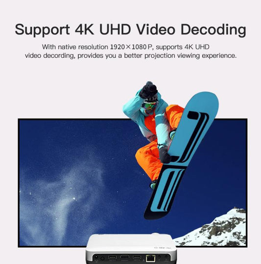 WOWOTO H10S TIDLP DMD 0.45 inch 1920 x 1080P 4K 500ANSI RGB LED Smart Projector