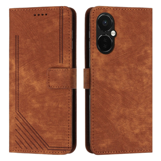 Skin Feel Stripe Pattern Leather Phone Case with Lanyard, For OnePlus Nord CE 3/Nord CE 3 Lite/Nord N30, For Google Pixel 8, For Google Pixel 8 Pro, For Infinix Hot 30i, For LG Velvet/Velvet 5G, For Samsung Galaxy M14 5G / F14 5G, For Nokia C02        ...