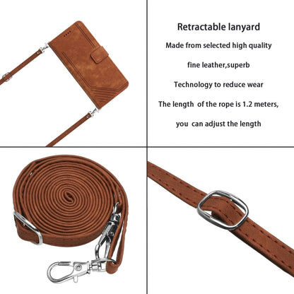 Skin Feel Stripe Pattern Leather Phone Case with Lanyard, For Tecno Spark 10C, For Tecno Pop 7, For Tecno Pop 7 Pro, For Xiaomi 13 Ultra