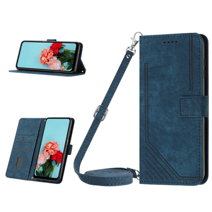 Skin Feel Stripe Pattern Leather Phone Case with Lanyard, For Tecno Spark 10C, For Tecno Pop 7, For Tecno Pop 7 Pro, For Xiaomi 13 Ultra