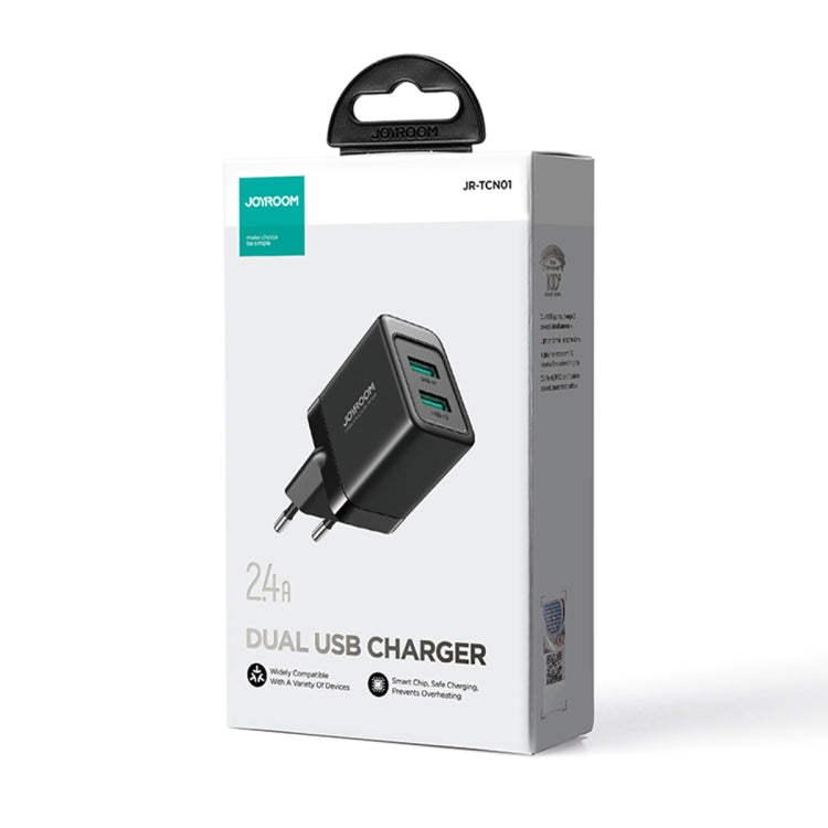 JOYROOM JR-TCN01 2.4A Dual Ports USB Charger, EU Plug, UK Plug
