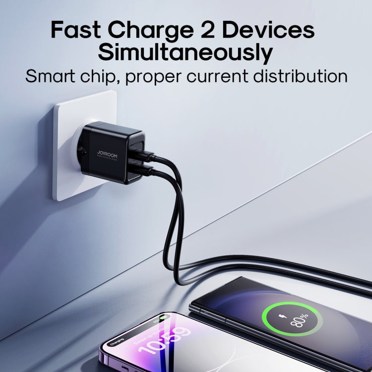 JOYROOM JR-TCN01 2.4A Dual Ports USB Charger, EU Plug, UK Plug
