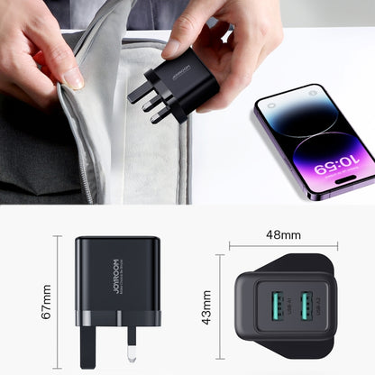 JOYROOM JR-TCN01 2.4A Dual Ports USB Charger, UK Plug