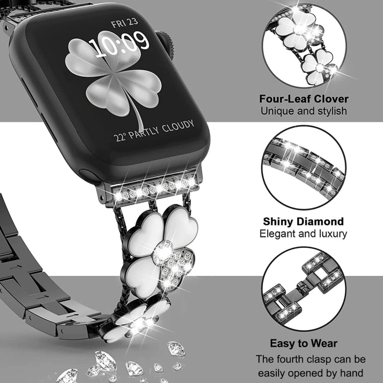 Petal Metal Diamond Watch Band, For Apple Watch Ultra 49mm, For Apple Watch SE 2023 44mm, For Apple Watch 8 41mm, For Apple Watch 8 45mm, For Apple Watch 7 41mm, For Apple Watch 7 45mm, For Apple Watch SE 2023 40mm, For Apple Watch SE 2022 40mm        ...