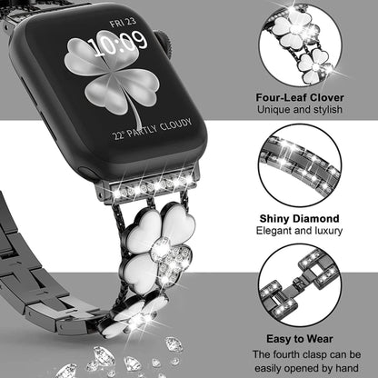 Petal Metal Diamond Watch Band, For Apple Watch Ultra 49mm, For Apple Watch SE 2023 44mm, For Apple Watch 8 41mm, For Apple Watch 8 45mm, For Apple Watch 7 41mm, For Apple Watch 7 45mm, For Apple Watch SE 2023 40mm, For Apple Watch SE 2022 40mm        ...