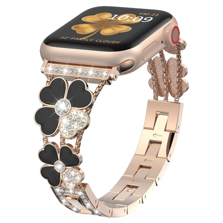Petal Metal Diamond Watch Band, For Apple Watch Ultra 49mm, For Apple Watch SE 2023 44mm, For Apple Watch 8 41mm, For Apple Watch 8 45mm, For Apple Watch 7 41mm, For Apple Watch 7 45mm, For Apple Watch SE 2023 40mm, For Apple Watch SE 2022 40mm        ...