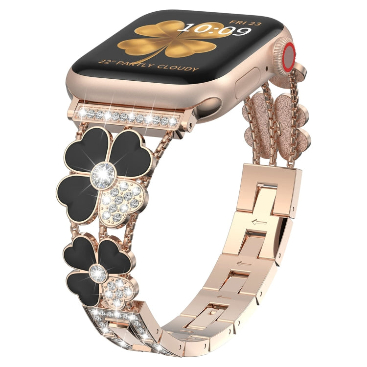 Petal Metal Diamond Watch Band, For Apple Watch Ultra 49mm, For Apple Watch SE 2023 44mm, For Apple Watch 8 41mm, For Apple Watch 8 45mm, For Apple Watch 7 41mm, For Apple Watch 7 45mm, For Apple Watch SE 2023 40mm, For Apple Watch SE 2022 40mm        ...
