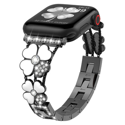Petal Metal Diamond Watch Band, For Apple Watch 9 45mm, For Apple Watch 3 42mm, For Apple Watch 2 38mm, For Apple Watch 2 42 mm, For Apple Watch 38mm, For Apple Watch 9 41mm, For Apple Watch 42mm