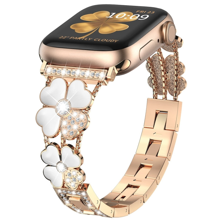 Petal Metal Diamond Watch Band, For Apple Watch Ultra 49mm, For Apple Watch SE 2023 44mm, For Apple Watch 8 41mm, For Apple Watch 8 45mm, For Apple Watch 7 41mm, For Apple Watch 7 45mm, For Apple Watch SE 2023 40mm, For Apple Watch SE 2022 40mm        ...