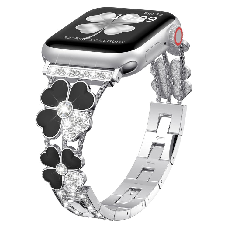 Petal Metal Diamond Watch Band, For Apple Watch Ultra 49mm, For Apple Watch SE 2023 44mm, For Apple Watch 8 41mm, For Apple Watch 8 45mm, For Apple Watch 7 41mm, For Apple Watch 7 45mm, For Apple Watch SE 2023 40mm, For Apple Watch SE 2022 40mm        ...
