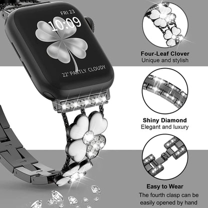 Petal Metal Diamond Watch Band, For Apple Watch 9 45mm, For Apple Watch 3 42mm, For Apple Watch 2 38mm, For Apple Watch 2 42 mm, For Apple Watch 38mm, For Apple Watch 42mm, For Apple Watch 9 41mm