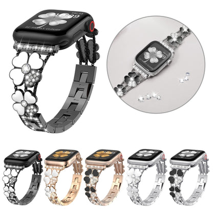 Petal Metal Diamond Watch Band, For Apple Watch Ultra 49mm, For Apple Watch SE 2023 44mm, For Apple Watch 8 41mm, For Apple Watch 8 45mm, For Apple Watch 7 41mm, For Apple Watch 7 45mm, For Apple Watch SE 2023 40mm, For Apple Watch SE 2022 40mm        ...