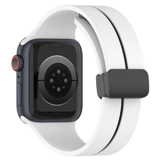 Two Color Folding Buckle Silicone Watch Band, For Apple Watch SE 40mm, For Apple Watch SE 44mm, For Apple Watch 6 40mm, For Apple Watch 6 44mm, For Apple Watch 5 40mm, For Apple Watch SE 2023 40mm, For Apple Watch 5 44mm, For Apple Watch 4 40mm