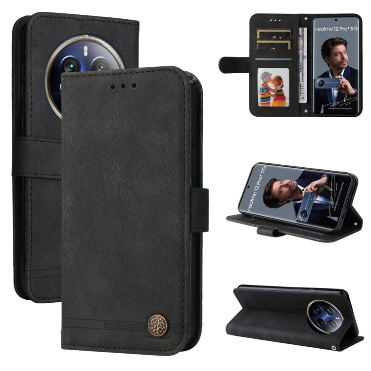 Skin Feel Life Tree Metal Button Leather Phone Case, For Realme 16 Pro+ 5G, For Realme 16 Pro 5G, For Realme 15x 5G India / Realme C85 5G, For Realme C85 Pro 4G, For Realme 15T 5G, For Realme Narzo 80 Lite 4G / C71 India                                ...