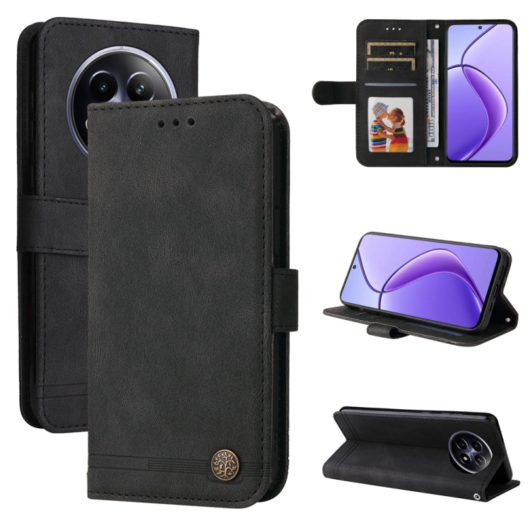Skin Feel Life Tree Metal Button Leather Phone Case, For Realme 16 Pro+ 5G, For Realme 16 Pro 5G, For Realme 15x 5G India / Realme C85 5G, For Realme C85 Pro 4G, For Realme 15T 5G, For Realme Narzo 80 Lite 4G / C71 India                                ...