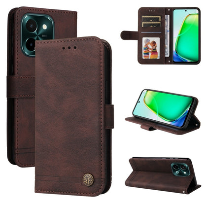 Skin Feel Life Tree Metal Button Leather Phone Case, For Realme 16 Pro+ 5G, For Realme 16 Pro 5G, For Realme 15x 5G India / Realme C85 5G, For Realme C85 Pro 4G, For Realme 15T 5G, For Realme Narzo 80 Lite 4G / C71 India                                ...