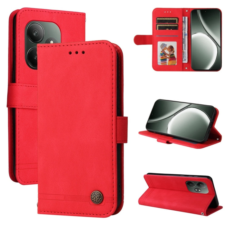 Skin Feel Life Tree Metal Button Leather Phone Case, For Realme 16 Pro+ 5G, For Realme 16 Pro 5G, For Realme 15x 5G India / Realme C85 5G, For Realme C85 Pro 4G, For Realme 15T 5G, For Realme Narzo 80 Lite 4G / C71 India                                ...