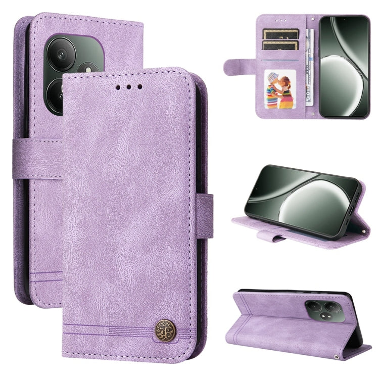 Skin Feel Life Tree Metal Button Leather Phone Case, For Realme 16 Pro+ 5G, For Realme 16 Pro 5G, For Realme 15x 5G India / Realme C85 5G, For Realme C85 Pro 4G, For Realme 15T 5G, For Realme Narzo 80 Lite 4G / C71 India                                ...