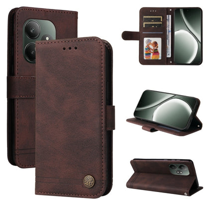 Skin Feel Life Tree Metal Button Leather Phone Case, For Realme 16 Pro+ 5G, For Realme 16 Pro 5G, For Realme 15x 5G India / Realme C85 5G, For Realme C85 Pro 4G, For Realme 15T 5G, For Realme Narzo 80 Lite 4G / C71 India                                ...