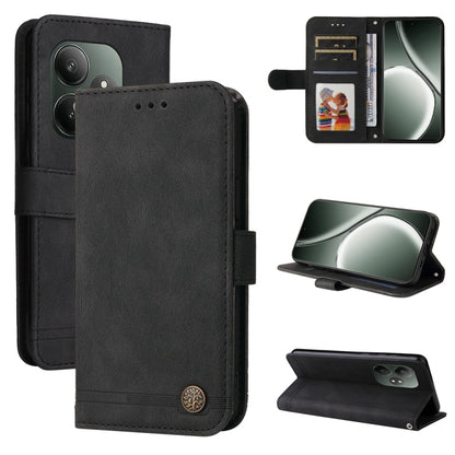 Skin Feel Life Tree Metal Button Leather Phone Case, For Realme 16 Pro+ 5G, For Realme 16 Pro 5G, For Realme 15x 5G India / Realme C85 5G, For Realme C85 Pro 4G, For Realme 15T 5G, For Realme Narzo 80 Lite 4G / C71 India                                ...