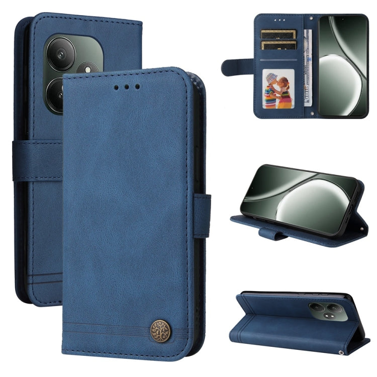 Skin Feel Life Tree Metal Button Leather Phone Case, For Realme 16 Pro+ 5G, For Realme 16 Pro 5G, For Realme 15x 5G India / Realme C85 5G, For Realme C85 Pro 4G, For Realme 15T 5G, For Realme Narzo 80 Lite 4G / C71 India                                ...