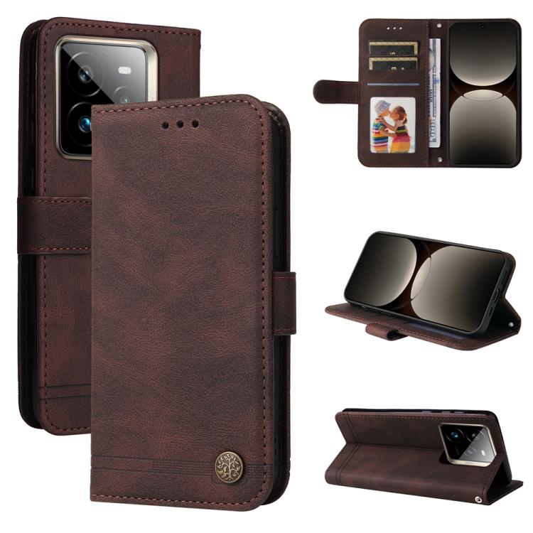 Skin Feel Life Tree Metal Button Leather Phone Case, For Realme 16 Pro+ 5G, For Realme 16 Pro 5G, For Realme 15x 5G India / Realme C85 5G, For Realme C85 Pro 4G, For Realme 15T 5G, For Realme Narzo 80 Lite 4G / C71 India                                ...