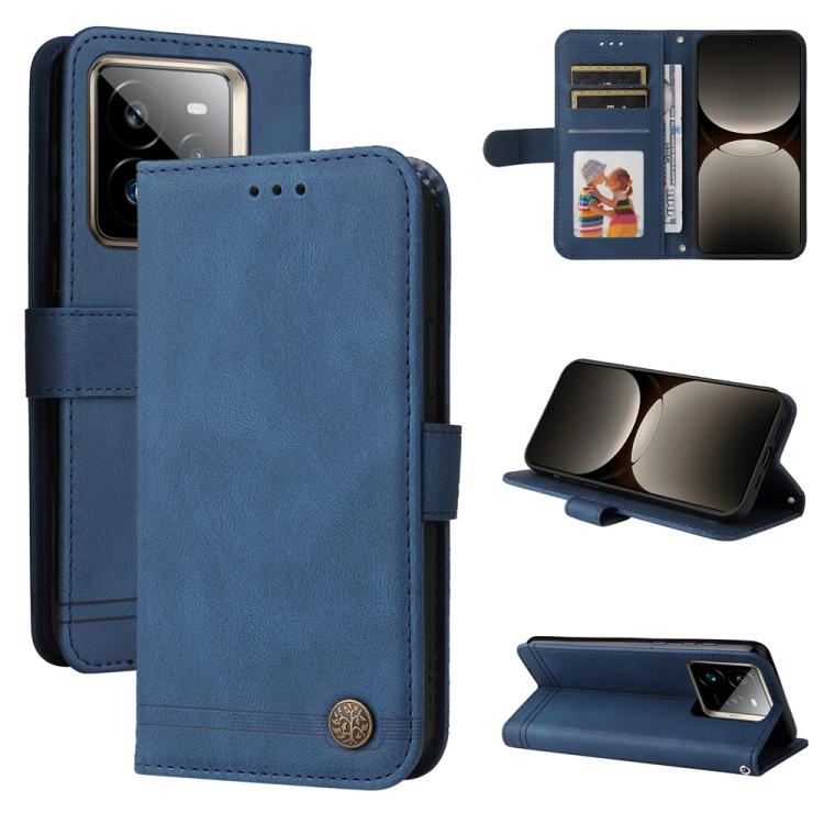 Skin Feel Life Tree Metal Button Leather Phone Case, For Realme 16 Pro+ 5G, For Realme 16 Pro 5G, For Realme 15x 5G India / Realme C85 5G, For Realme C85 Pro 4G, For Realme 15T 5G, For Realme Narzo 80 Lite 4G / C71 India                                ...
