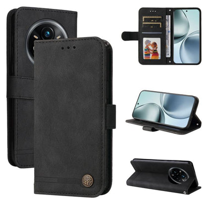 Skin Feel Life Tree Metal Button Leather Phone Case, For Realme 16 Pro+ 5G, For Realme 16 Pro 5G, For Realme 15x 5G India / Realme C85 5G, For Realme C85 Pro 4G, For Realme 15T 5G, For Realme Narzo 80 Lite 4G / C71 India                                ...