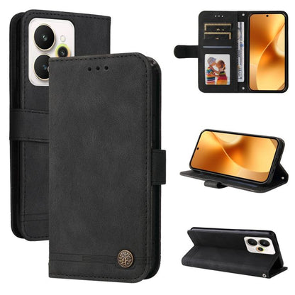 Skin Feel Life Tree Metal Button Leather Phone Case, For Realme 16 Pro+ 5G, For Realme 16 Pro 5G, For Realme 15x 5G India / Realme C85 5G, For Realme C85 Pro 4G, For Realme 15T 5G, For Realme Narzo 80 Lite 4G / C71 India                                ...