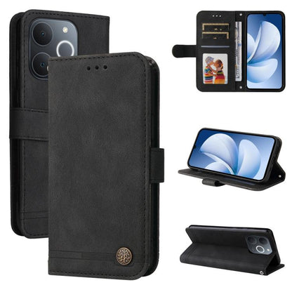 Skin Feel Life Tree Metal Button Leather Phone Case, For Realme 16 Pro+ 5G, For Realme 16 Pro 5G, For Realme 15x 5G India / Realme C85 5G, For Realme C85 Pro 4G, For Realme 15T 5G, For Realme Narzo 80 Lite 4G / C71 India                                ...