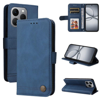 Skin Feel Life Tree Metal Button Leather Phone Case, For Realme 16 Pro+ 5G, For Realme 16 Pro 5G, For Realme 15x 5G India / Realme C85 5G, For Realme C85 Pro 4G, For Realme 15T 5G, For Realme Narzo 80 Lite 4G / C71 India                                ...